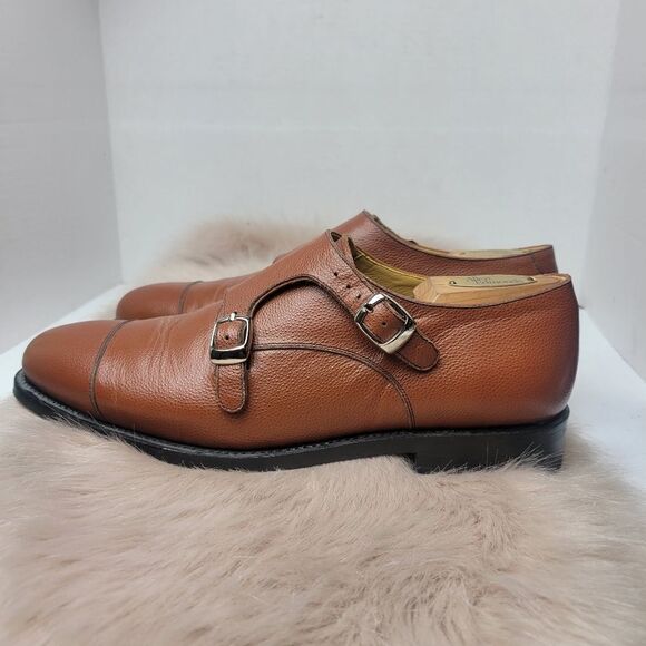 Awl & Sundry Handcrafted Brown Leather Double Monk Oxford Mens Shoes Size 8.5 - Picture 3 of 9